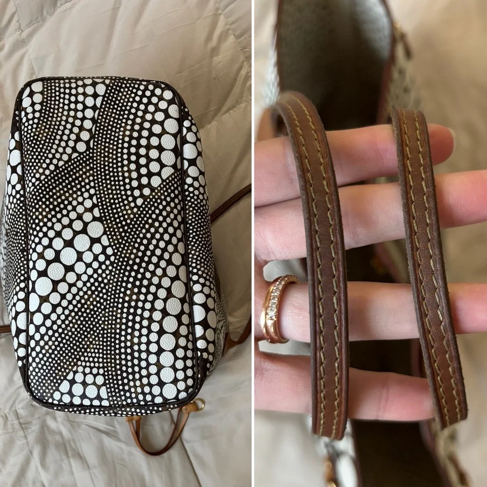 Louis Vuitton Yayoi Kusama Limited Neverfull Waves Dot Brown White Monogram Tote - Picture 13 of 17